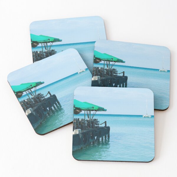 Item preview, Bar in tranquil Caribbean turquoise sea with Catamaran designed and sold by Tony Skerl.