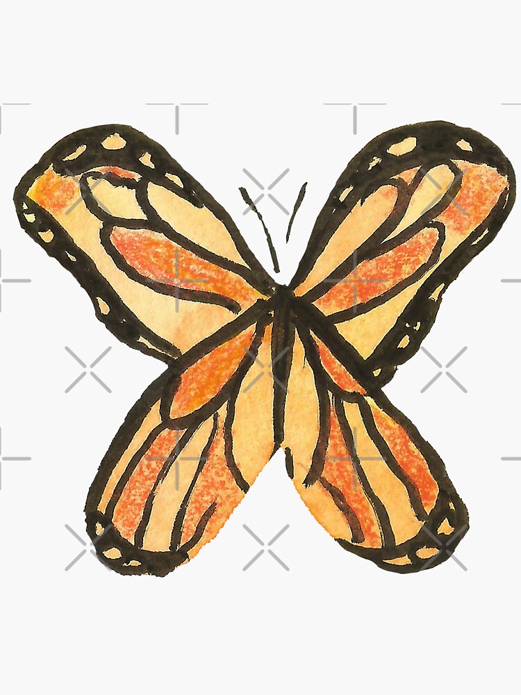 Monarch Butterfly Watercolor Sticker and Pattern by annieparsons