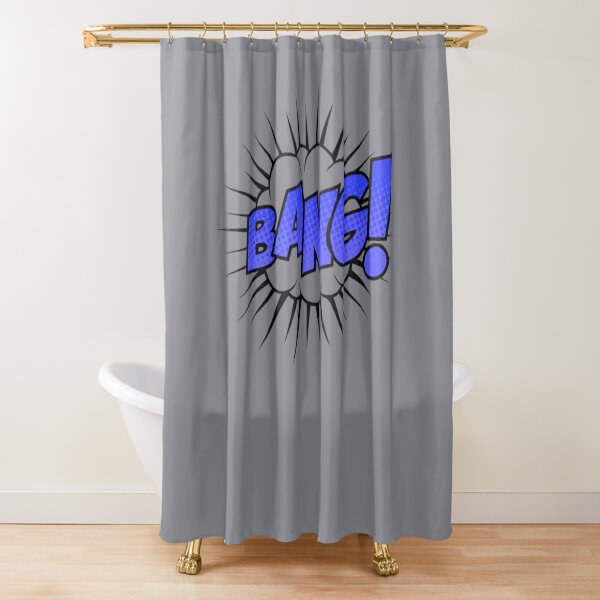 Funny Vintage Comic Book Style Sound Effect Bang Shower Curtain