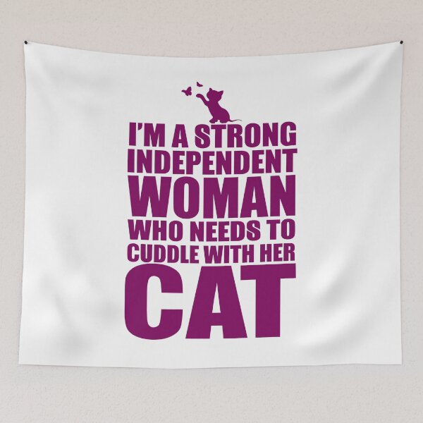 Item preview, I'm Strong Independent Woman Cat Lover Lady T-Shirt designed and sold by findgreatshirts.