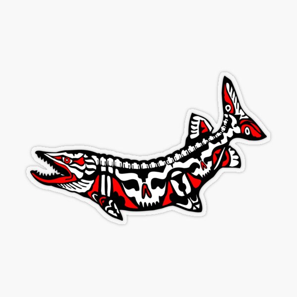 Alaska State Flag Trout Fish Decal AK Fly Fishing Sticker - Rotten Remains