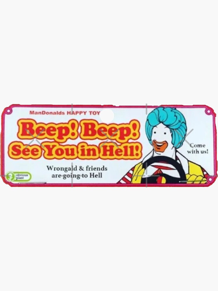 "Beep Beep! See You In Hell" Sticker For Sale By Rebeccaxlewis | Redbubble