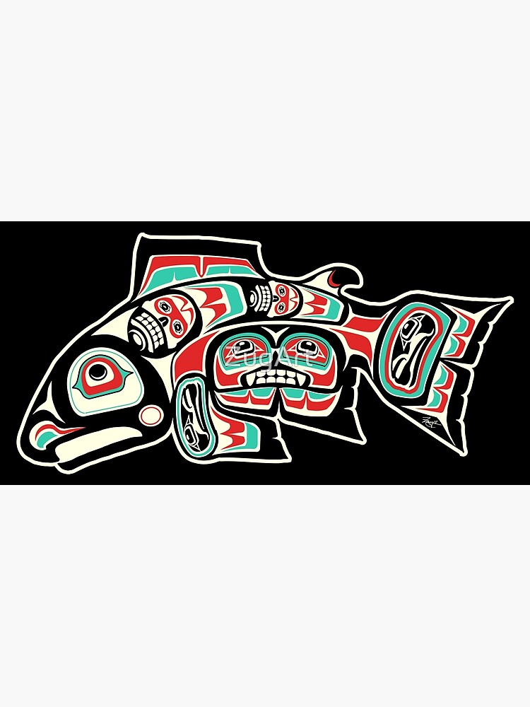 Thumbnail 4 of 4, Metal Print, Alaskan Salmon designed and sold by ZugArt.