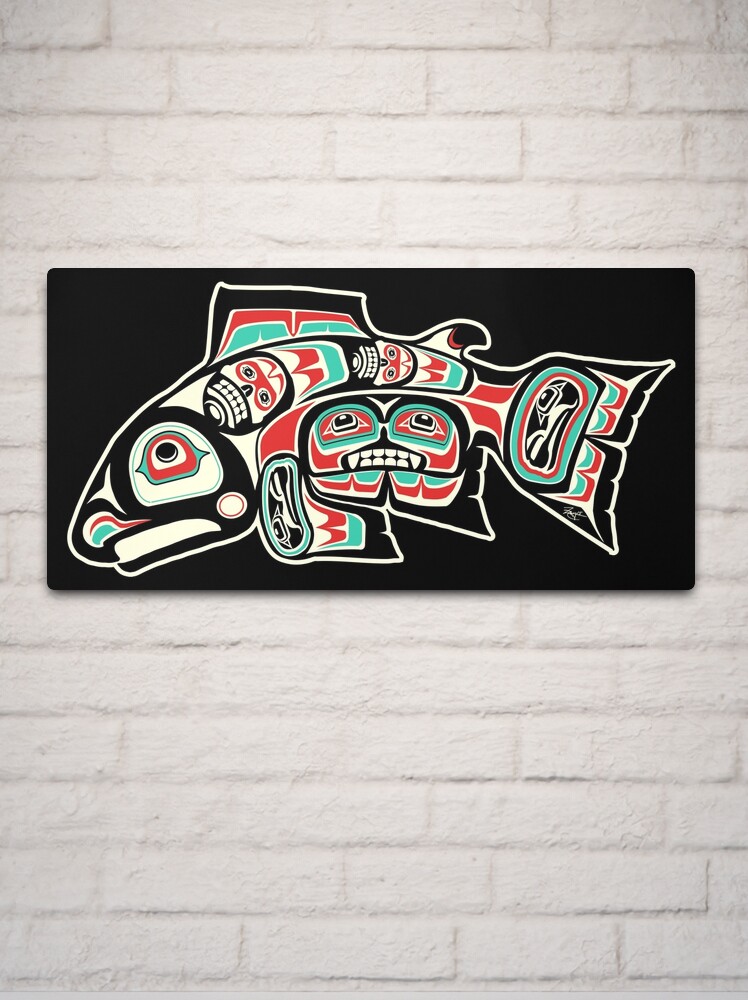 Metal Print, Alaskan Salmon designed and sold by ZugArt