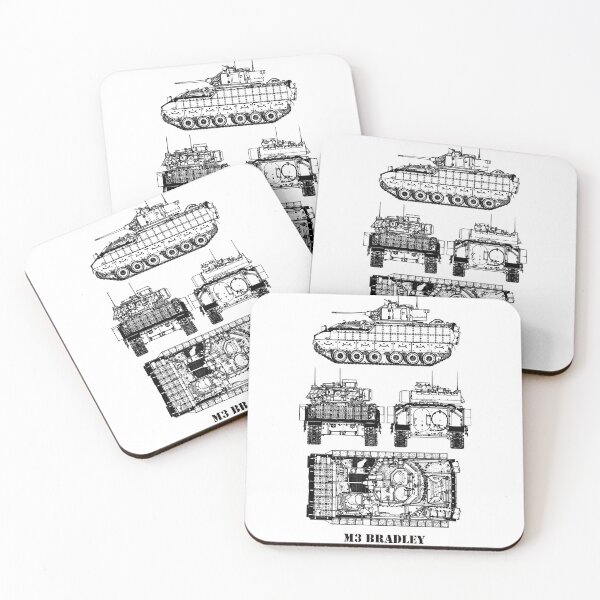 Item preview, M3 Bradley Armored Vehicle - Line Drawing designed and sold by BERGULATOR.
