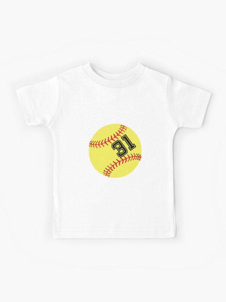 Softball Player Jersey No 31 Back Number 31 Ball Sport Sticker Gift Kids T Shirt By Theshirtinator Redbubble