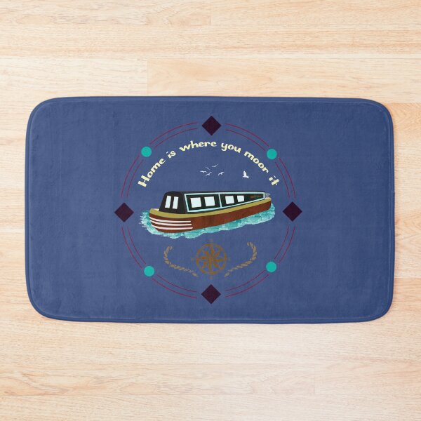 Item preview, Narrowboat Illustration Home is where You Moore It designed and sold by HeyHoJo.
