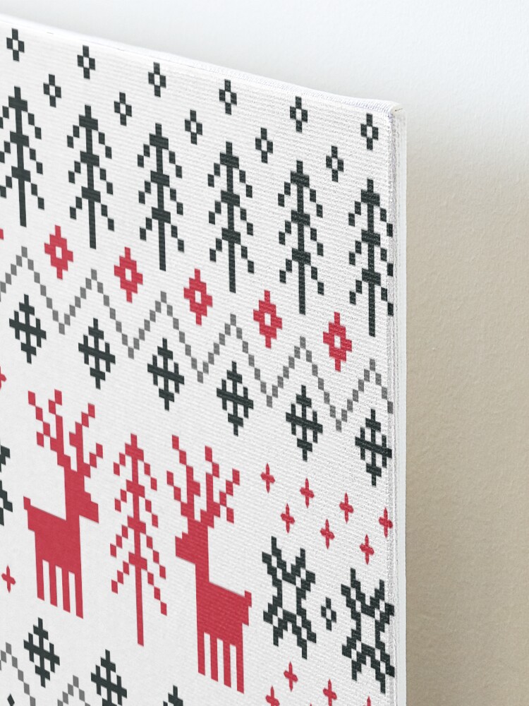 Alternate view of Holiday Sweater Pattern Mounted Print