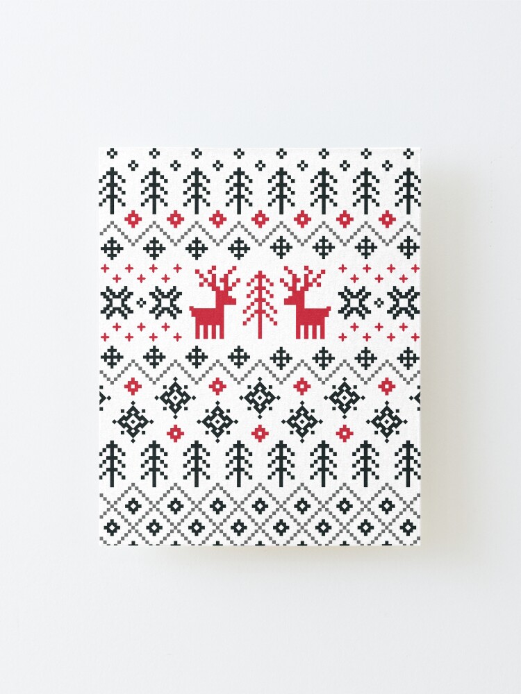 Alternate view of Holiday Sweater Pattern Mounted Print