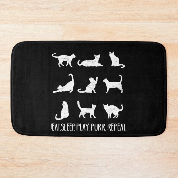 Item preview, EAT SLEEP PLAY PURR REPEAT Cats Funny saying Retro Vintage designed and sold by catsandmore.