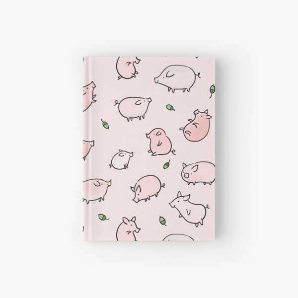Pink Pigs with Green Acorns Hardcover Journal