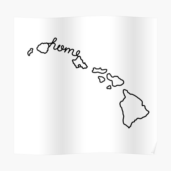 Hawaii Home State Outline Poster