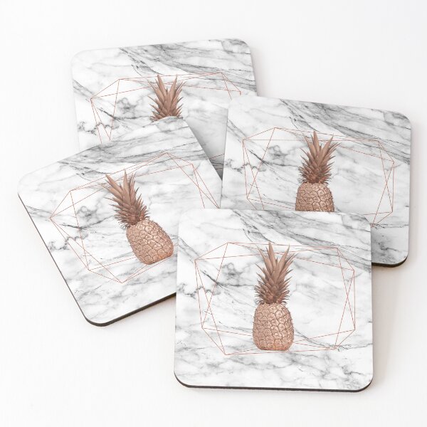 Item preview, Metal Copper Pineapple in Frame on Gray Faux Marble designed and sold by MysticMarble.