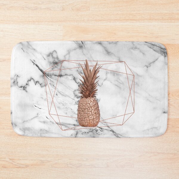 Item preview, Metal Copper Pineapple in Frame on Gray Faux Marble designed and sold by MysticMarble.