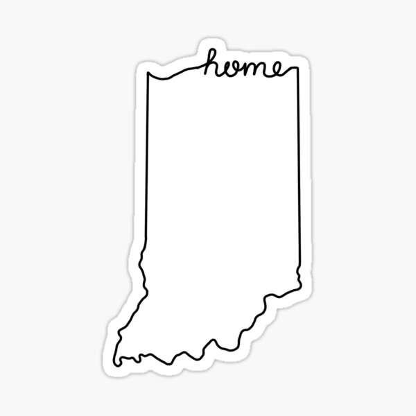 "Indiana Home State Outline" Sticker by jamiemaher15 Redbubble