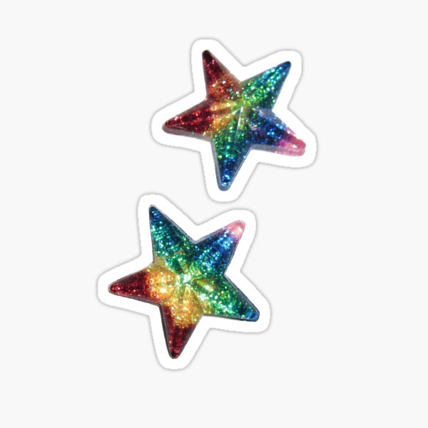 Mini Rainbow Glitter Stars Stickers