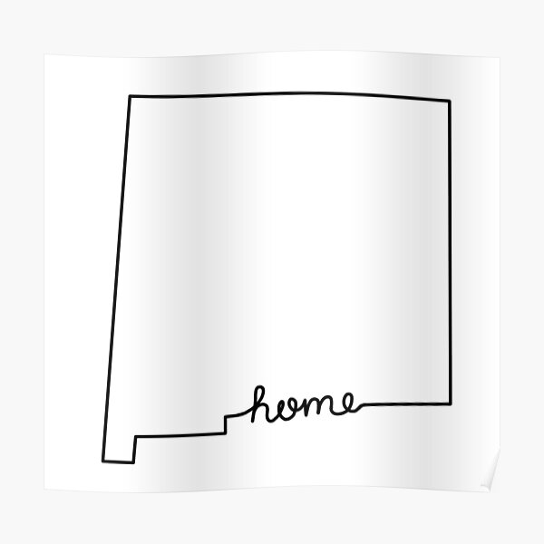 New Mexico Home State Outline Poster