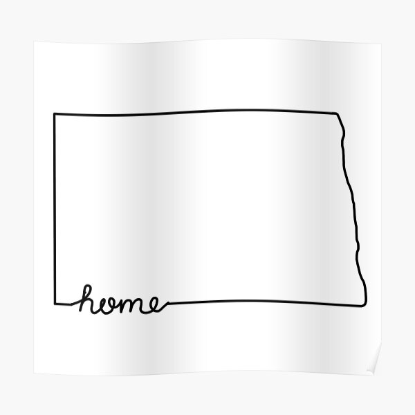 North Dakota Home State Outline Poster