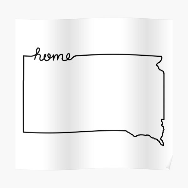 South Dakota Home State Outline Poster