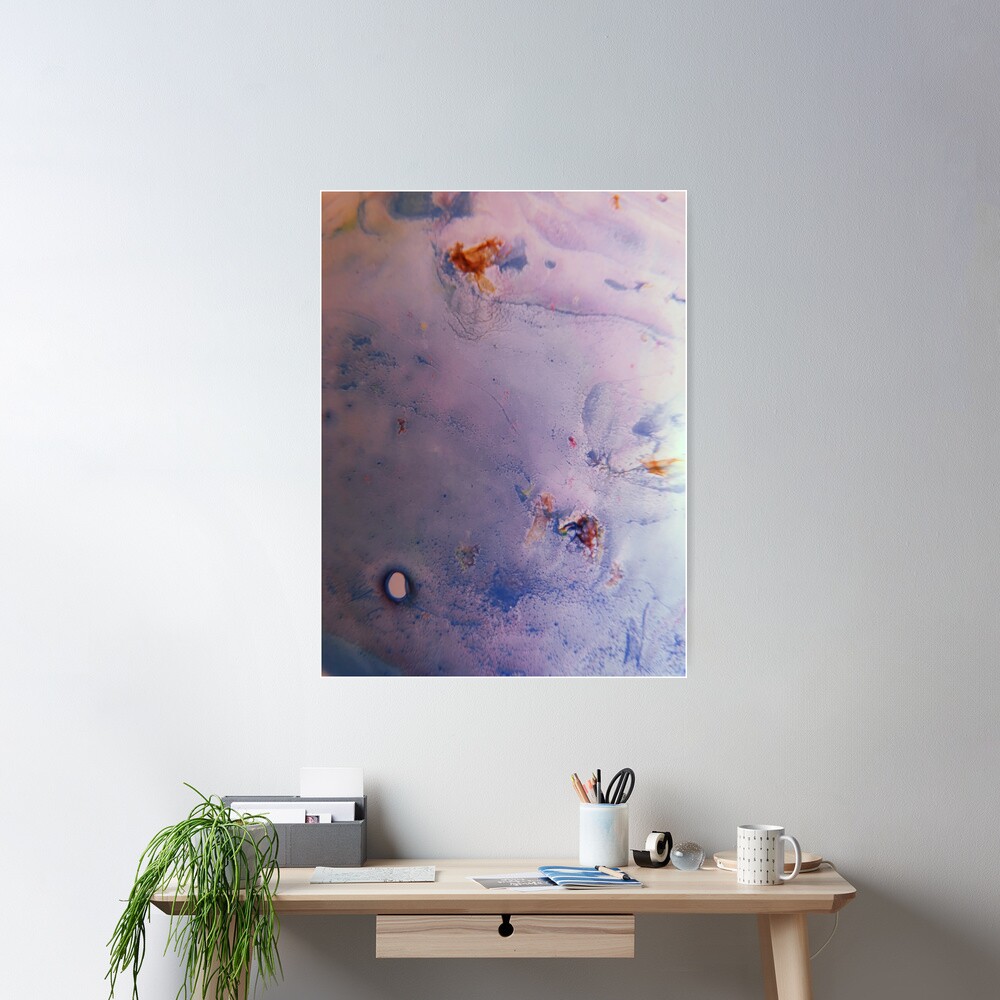 Blue Abstract Marble Pattern Poster