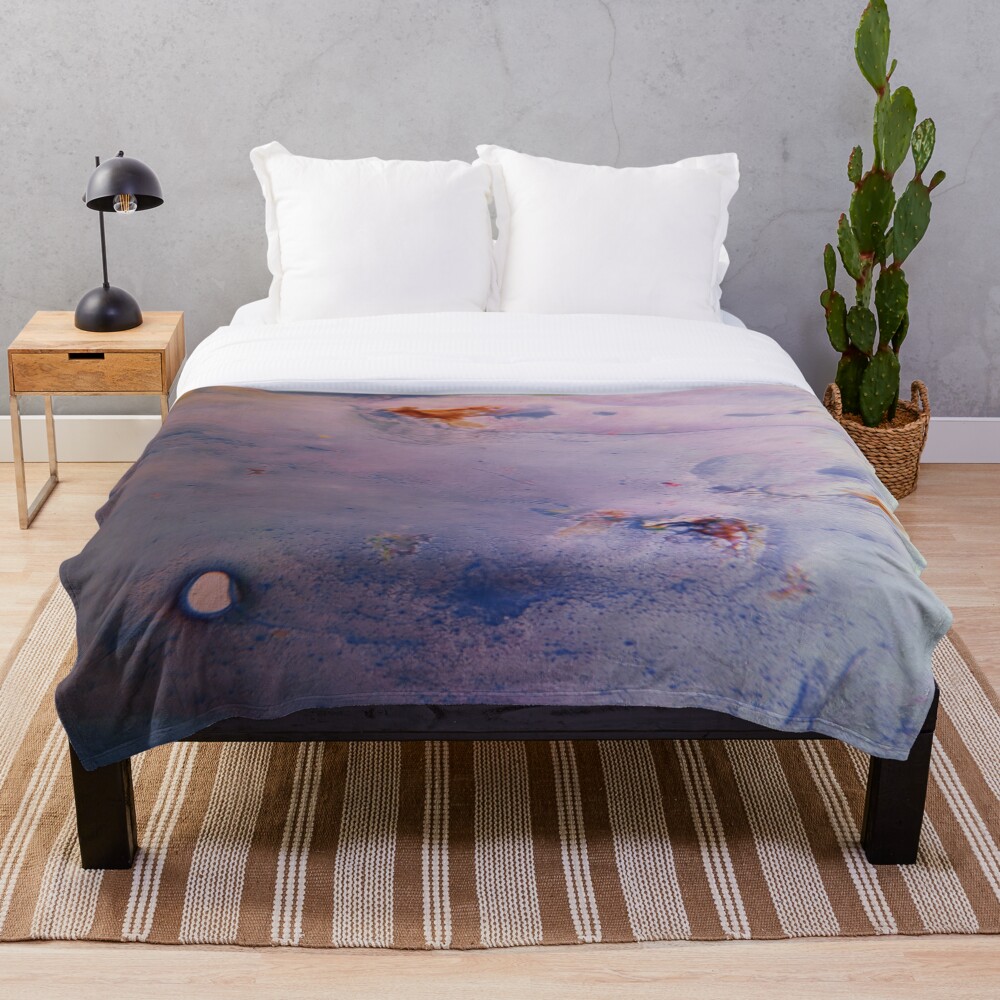 Blue Abstract Marble Pattern on a throw blanket