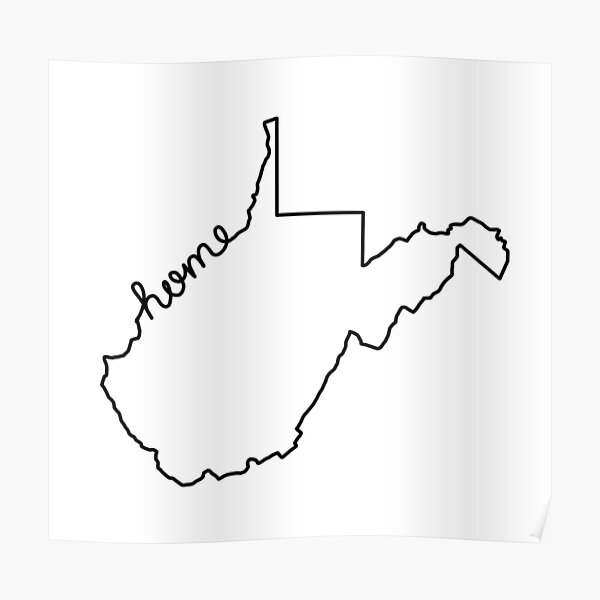 West Virginia Home State Outline Poster