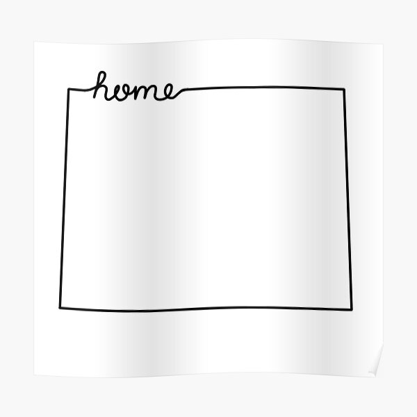 Wyoming Home State Outline Poster