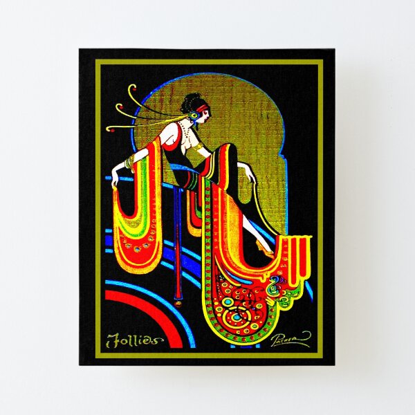 FLAPPER : Vintage 1920 Art Deco Beautiful Print Canvas Mounted Print