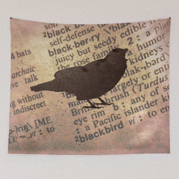 Item preview, Rustic Blackbird Bird Silhouette Dictionary Home Decor Art A627 designed and sold by byNicol.