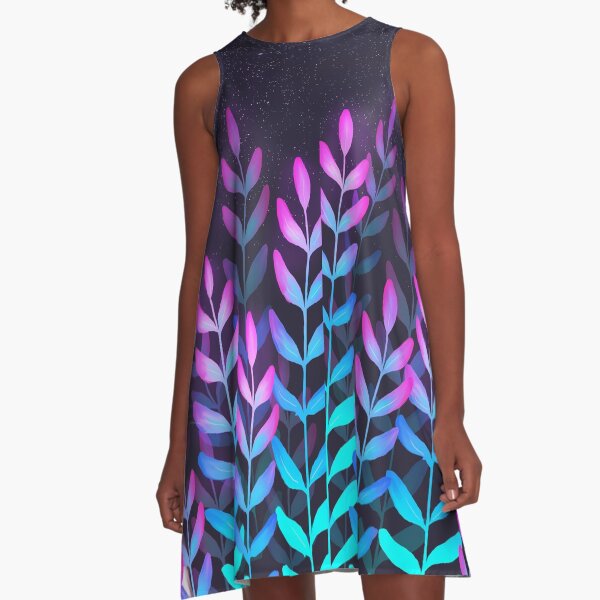 Glowy foliage A-Line Dress