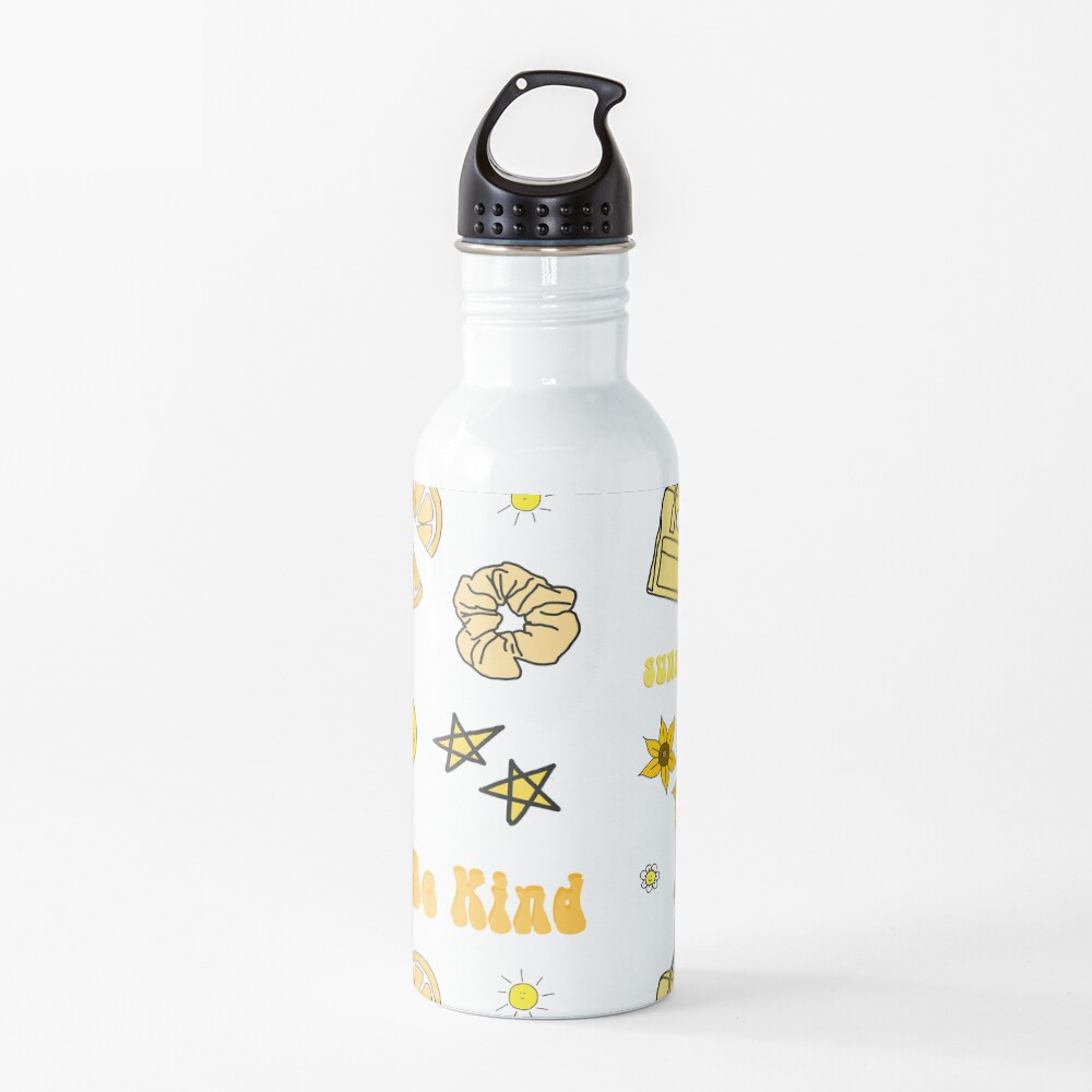 VSCO Girl Yellow Sticker Packet Water Bottle