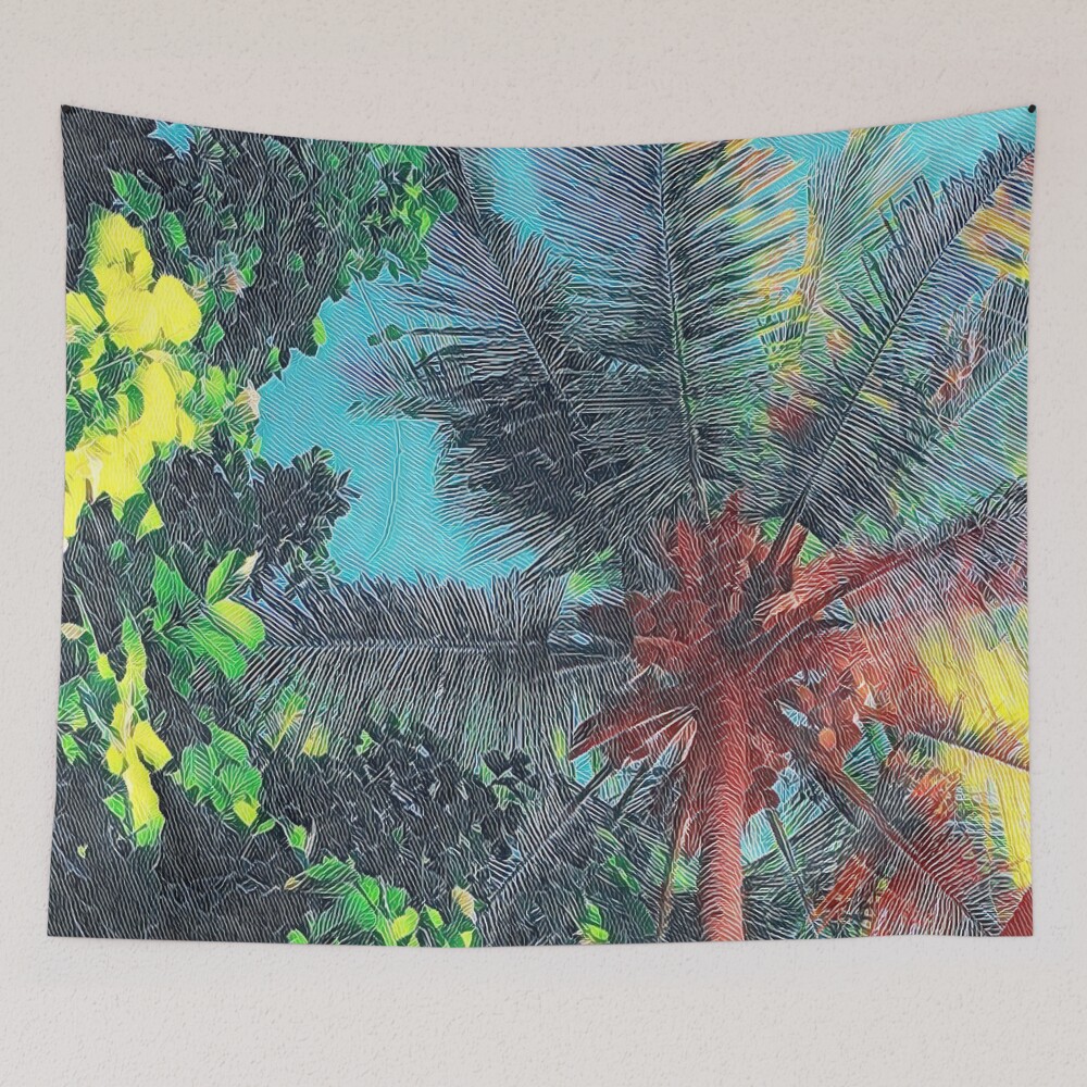 Tropical Palm Tree on a tapestry