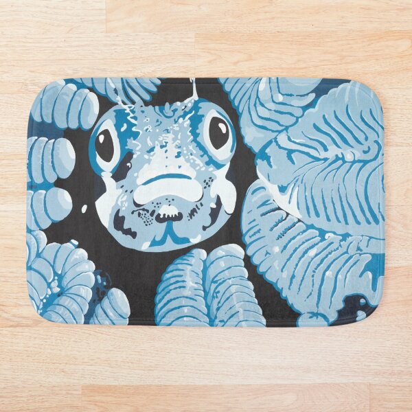 Hide in the Coral DEEP BLUE SEA Bath Mat
