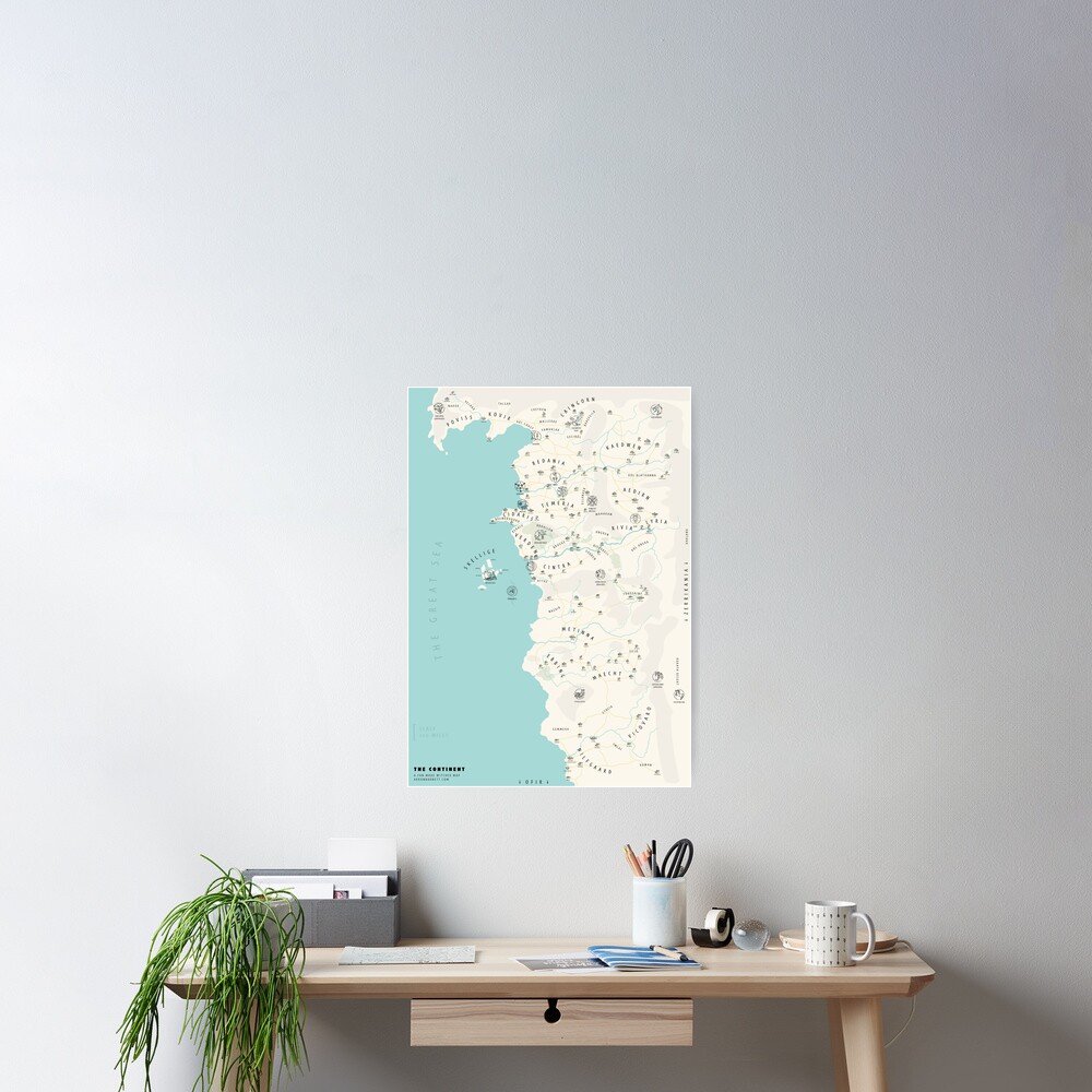 Illustrated Witcher World Map Poster
