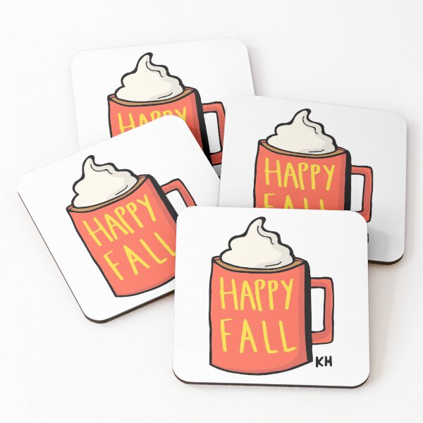 Item preview, Happy Fall // Drink Coffee Hot Coco Tea // Fall Autumn Illustration // Colorful  designed and sold by kholowell.