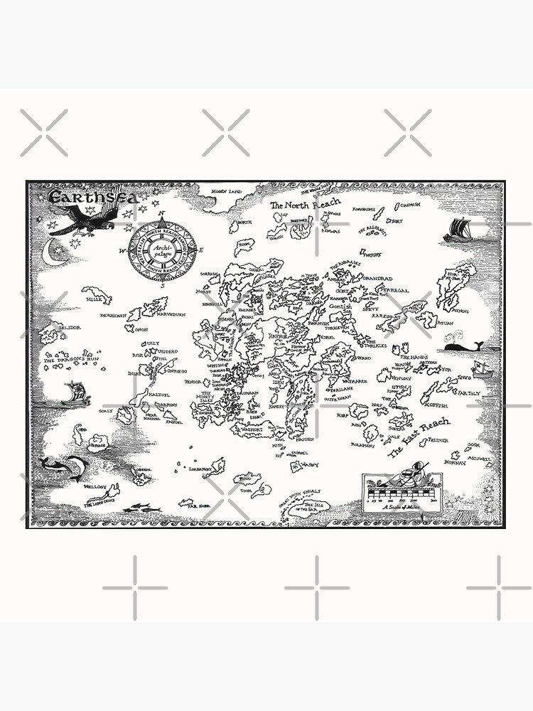 Earthsea Map Black Design Premium Matte Vertical Poster