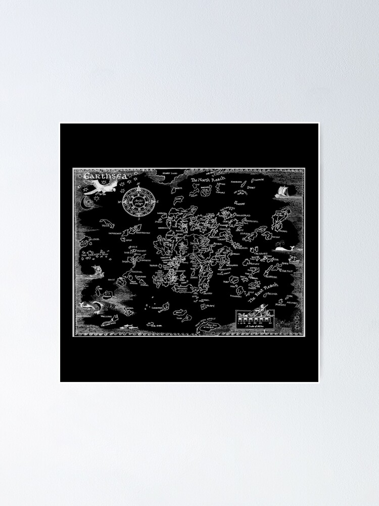 "Earthsea Map White Design" Poster for Sale by symbolized | Redbubble