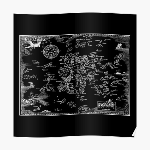 "Earthsea Map White Design" Poster for Sale by symbolized | Redbubble