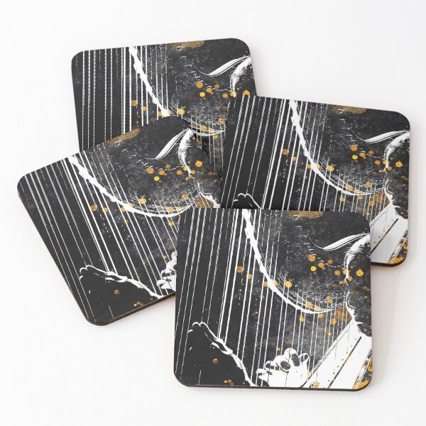 Item preview, Harp music art gold and black #harp #music designed and sold by JBJart.
