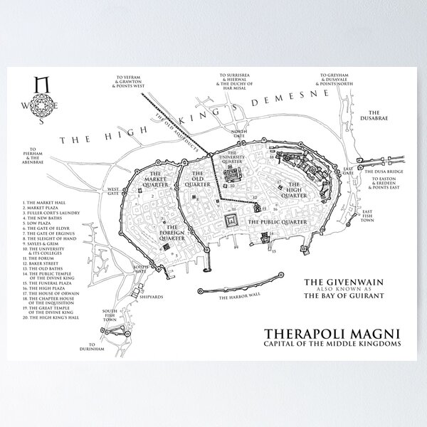 Item preview, Therapoli Magni City Map (The Barrow) designed and sold by Aegis-Gorgon.