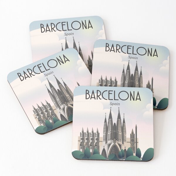Item preview, Barcelona travel poster designed and sold by Arctic frame studio.