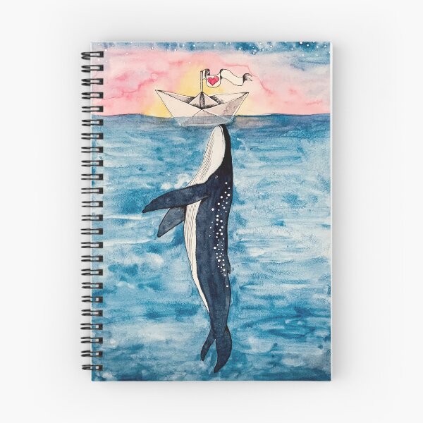 Item preview, Paper Boat meets whale watercolor designed and sold by colorlovestory.