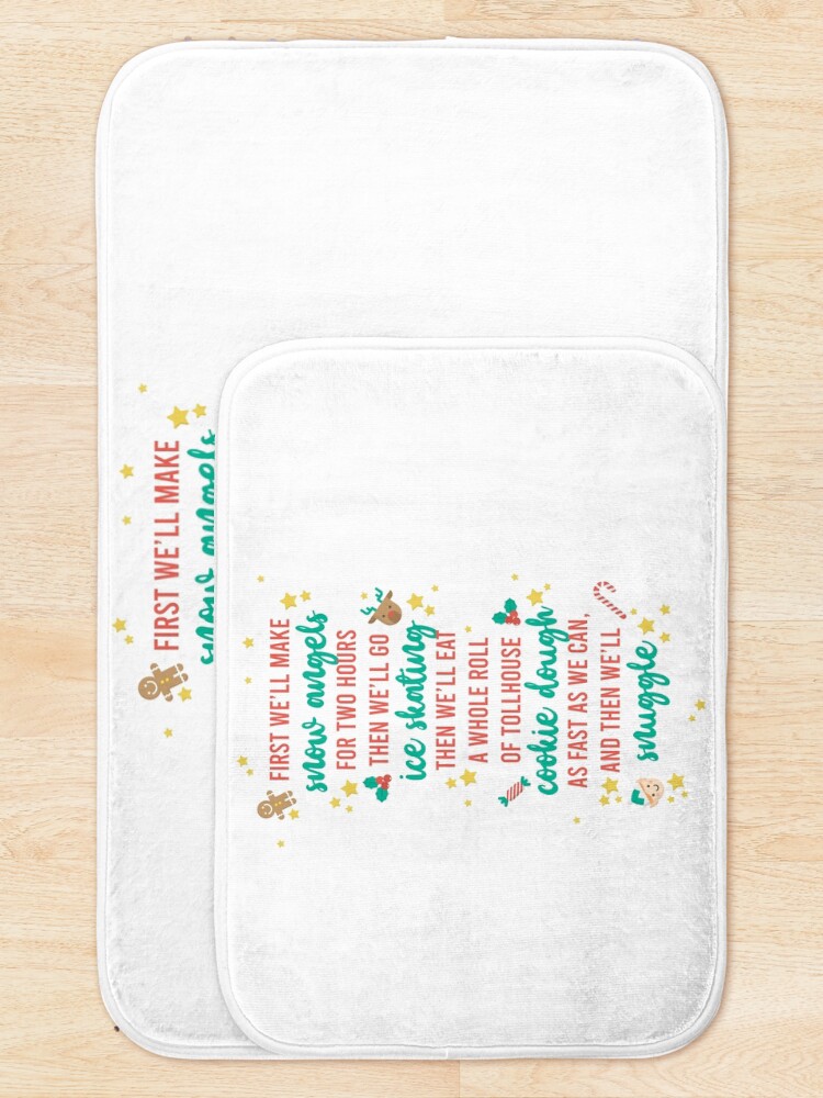 Alternate view of First We'll Make Snow Angels Bath Mat