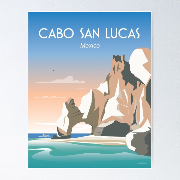 Item preview, Cabo San lucas travel poster wall art designed and sold by Arctic frame studio.