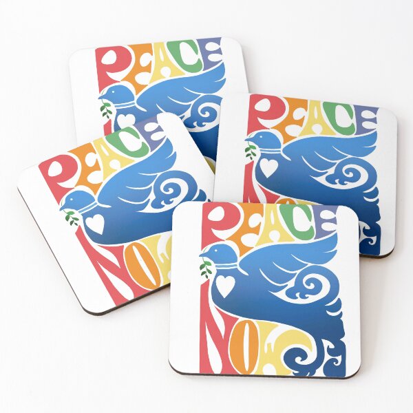 Item preview, Peace Now Dove And Vintage Rainbow Hippie Design designed and sold by BunnyThePainter.