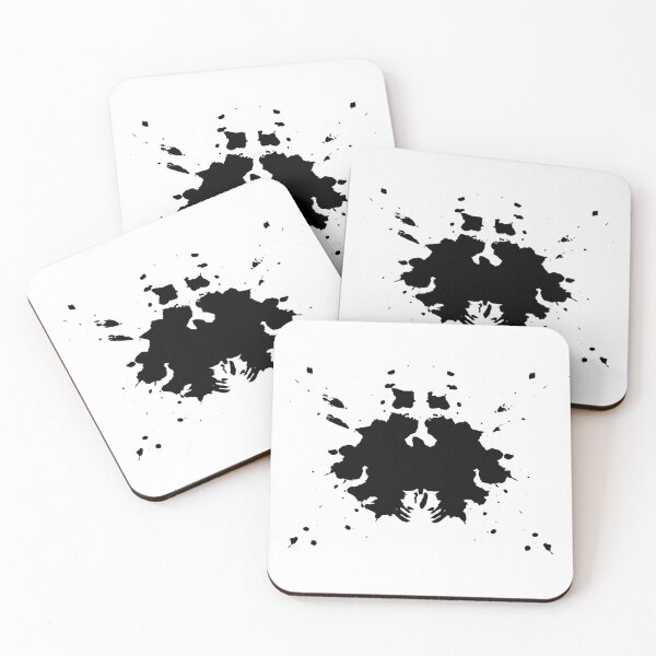 Rorschach inkblot random symmetrical abstract ink Coasters (Set of 4)