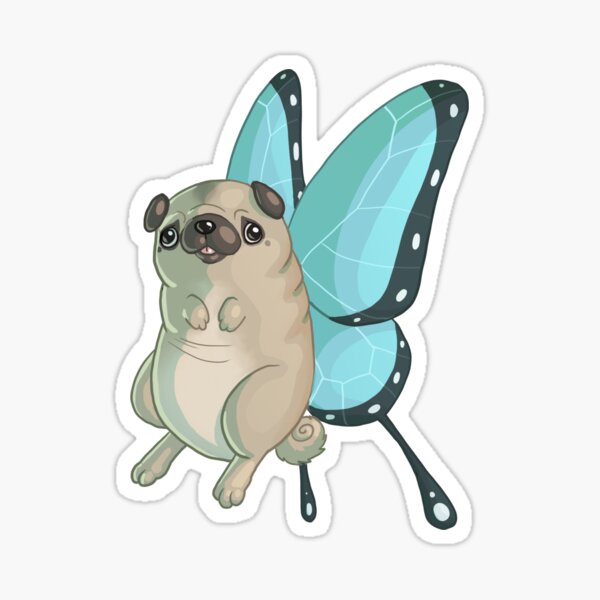 Puggerfly Sticker