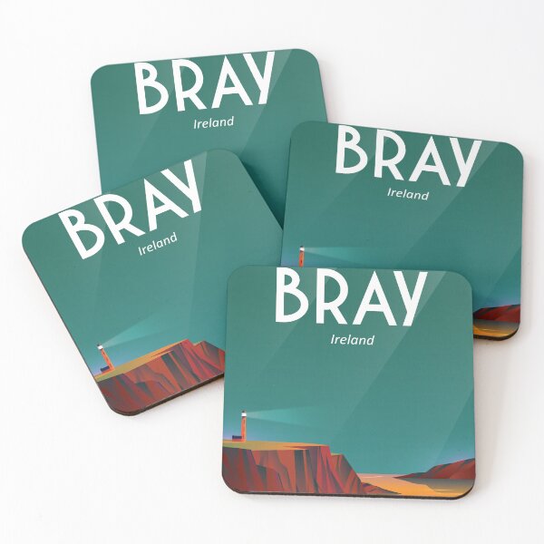 Item preview, Bray ireland travel poster wall art illustration designed and sold by Arctic frame studio.
