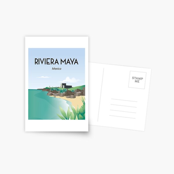 Item preview, Riviera Maya  Mexico travel poster illustration designed and sold by Arctic frame studio.