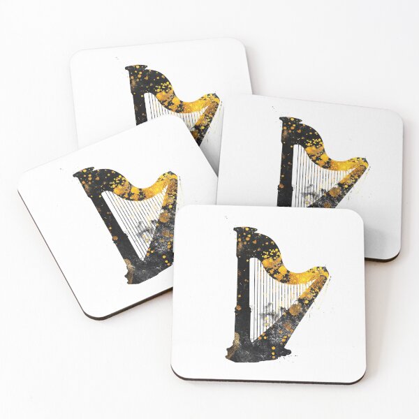 Item preview, Harp music art gold and black #harp #music designed and sold by JBJart.